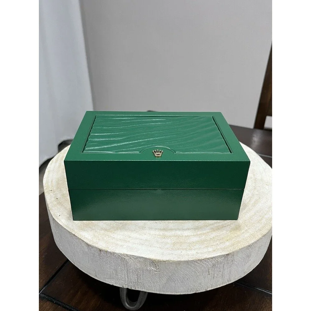 Official Rolex Green Wave Watch Box Oyster M 39139.04 Cream Outer Sleeve Cushion